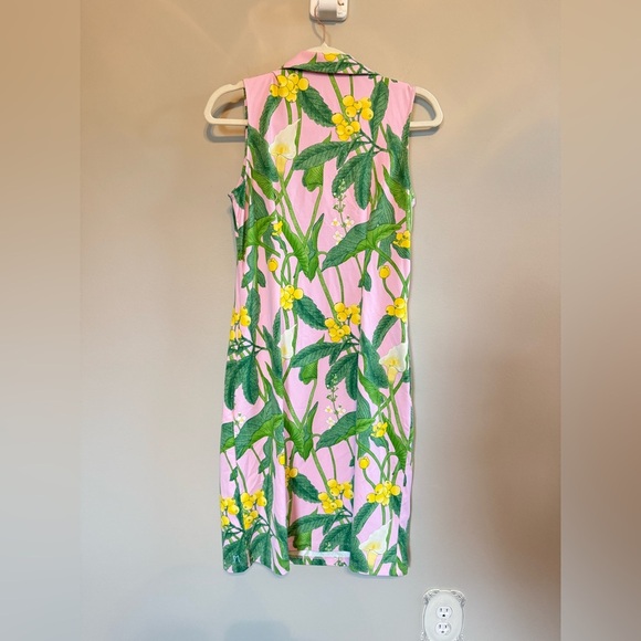J. Mclaughlin • NWT Ayla Dress Catalina Cloth Lily Frond‎ Pink Green XS Preppy - Picture 10 of 12